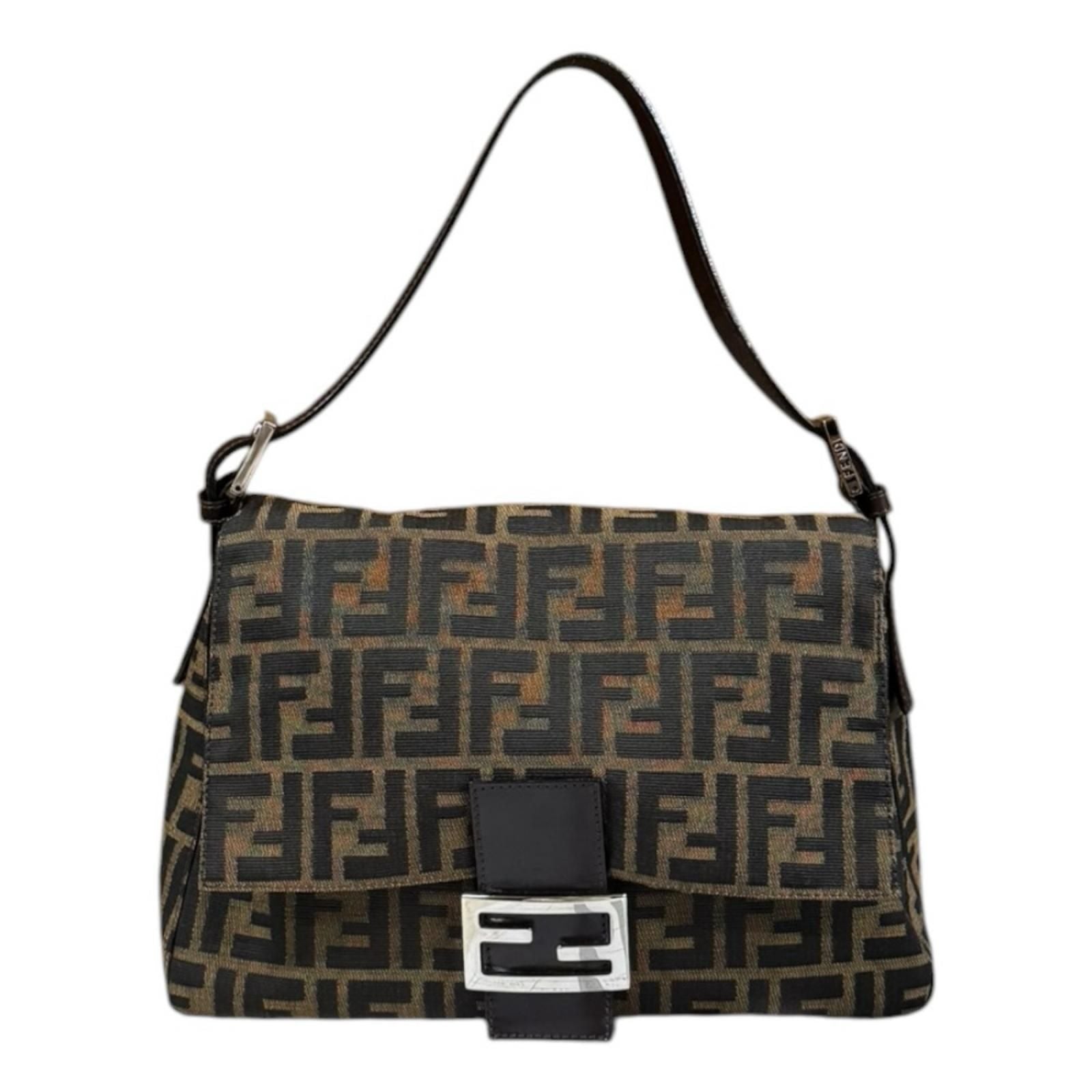 Fendi Mamma Bucket Zucca Shoulder Bag Canvas Brown