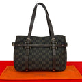 Loewe Repeat Anagram All Over Pattern Leather Tote Shoulder Bag Gray