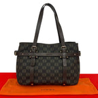 Loewe Repeat Anagram All Over Pattern Leather Tote Shoulder Bag Gray