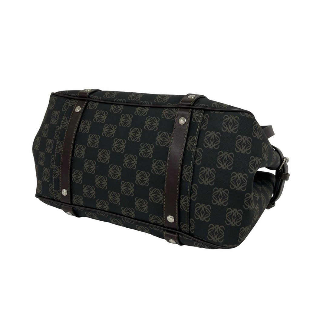 Loewe Repeat Anagram All Over Pattern Leather Tote Shoulder Bag Gray — view 8