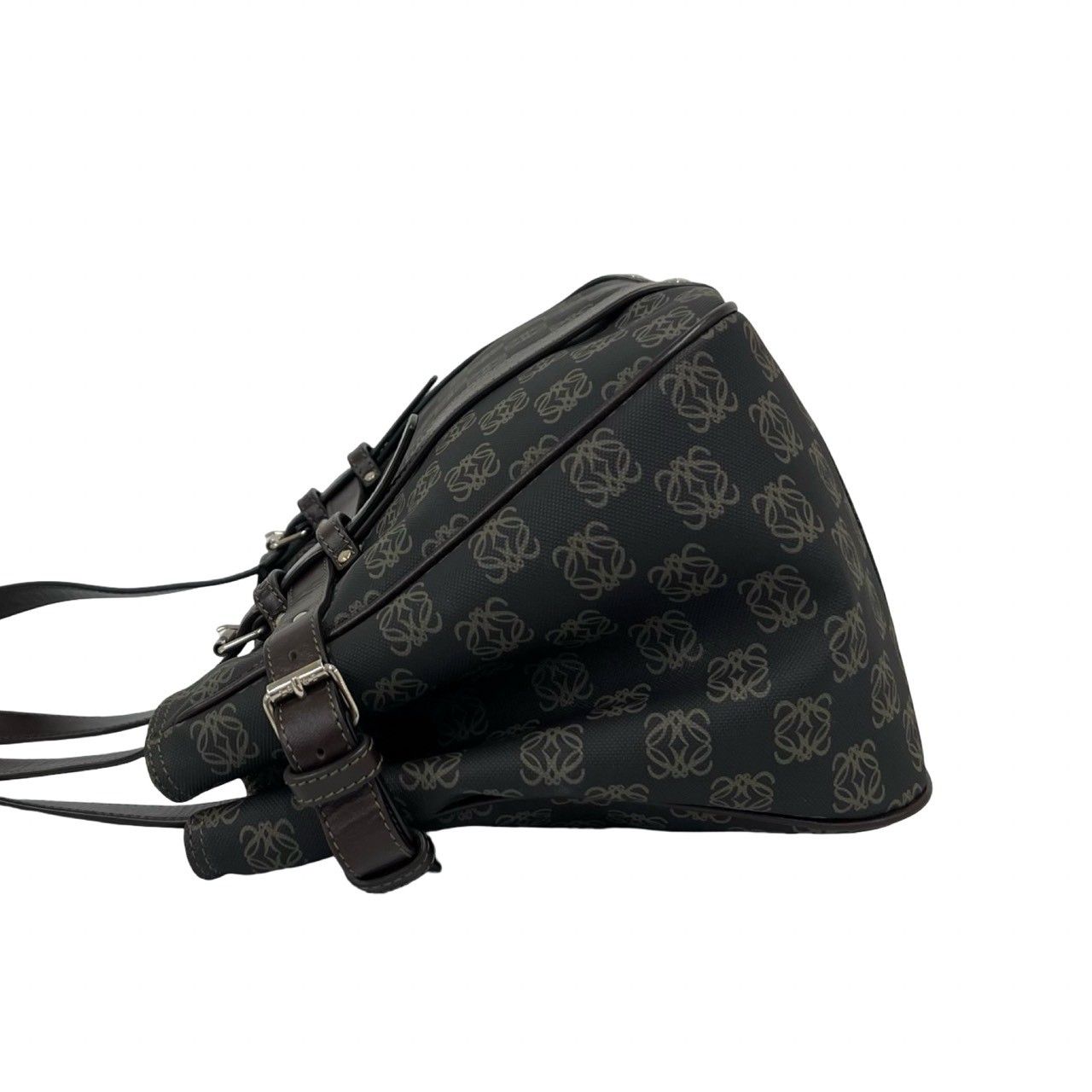 Loewe Repeat Anagram All Over Pattern Leather Tote Shoulder Bag Gray — view 5