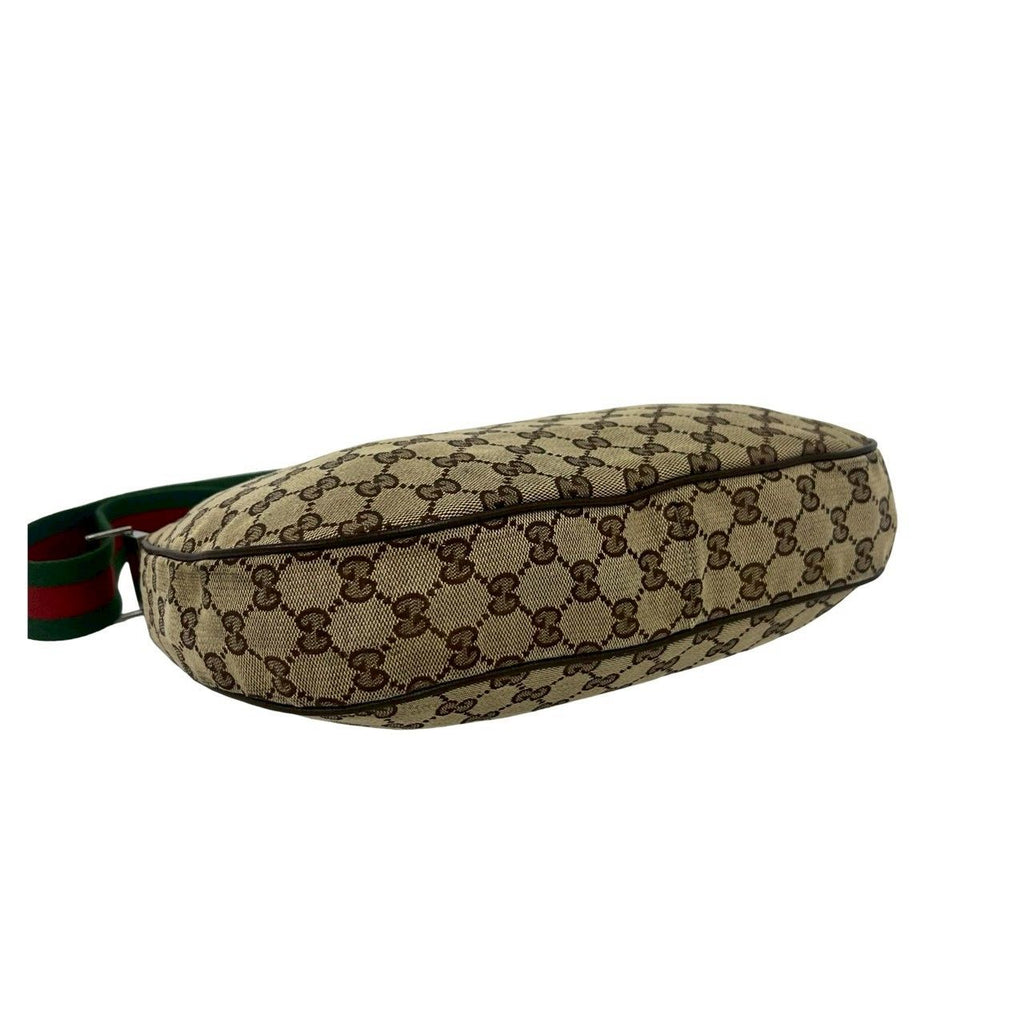 Gucci Sherry Line GG Logo Pattern Canvas Leather Shoulder Bag Tote Brown — view 7