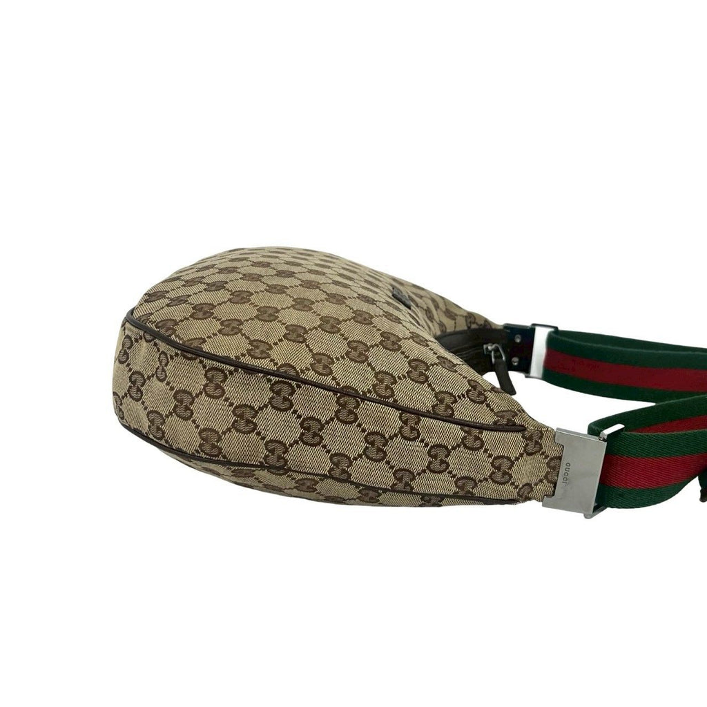 Gucci Sherry Line GG Logo Pattern Canvas Leather Shoulder Bag Tote Brown — view 6