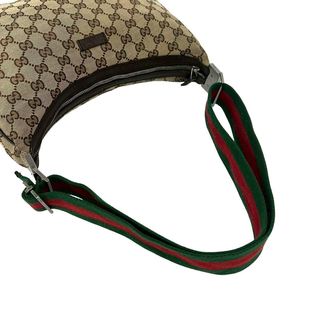 Gucci Sherry Line GG Logo Pattern Canvas Leather Shoulder Bag Tote Brown — view 4