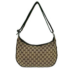 Gucci Sherry Line GG Logo Pattern Canvas Leather Shoulder Bag Tote Brown — view 3