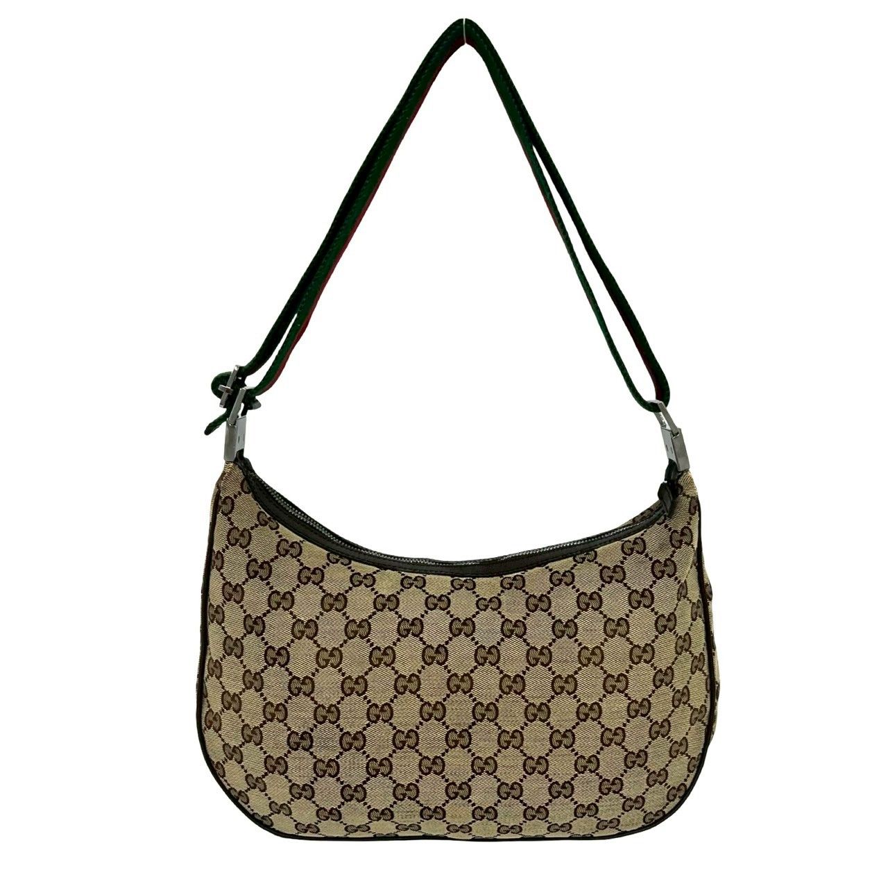 Gucci Sherry Line GG Logo Pattern Canvas Leather Shoulder Bag Tote Brown — view 3