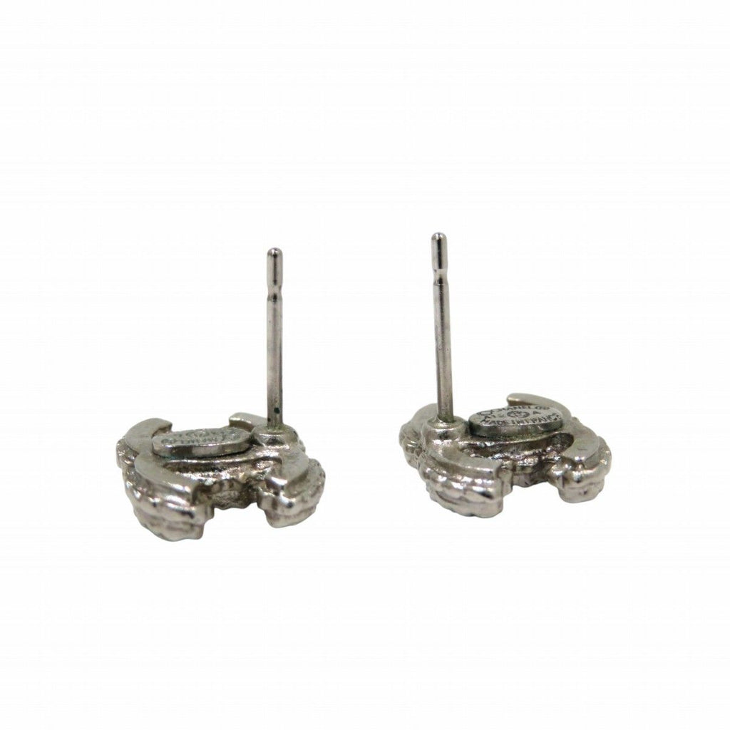 Chanel Earrings Rhinestone Silver — view 5
