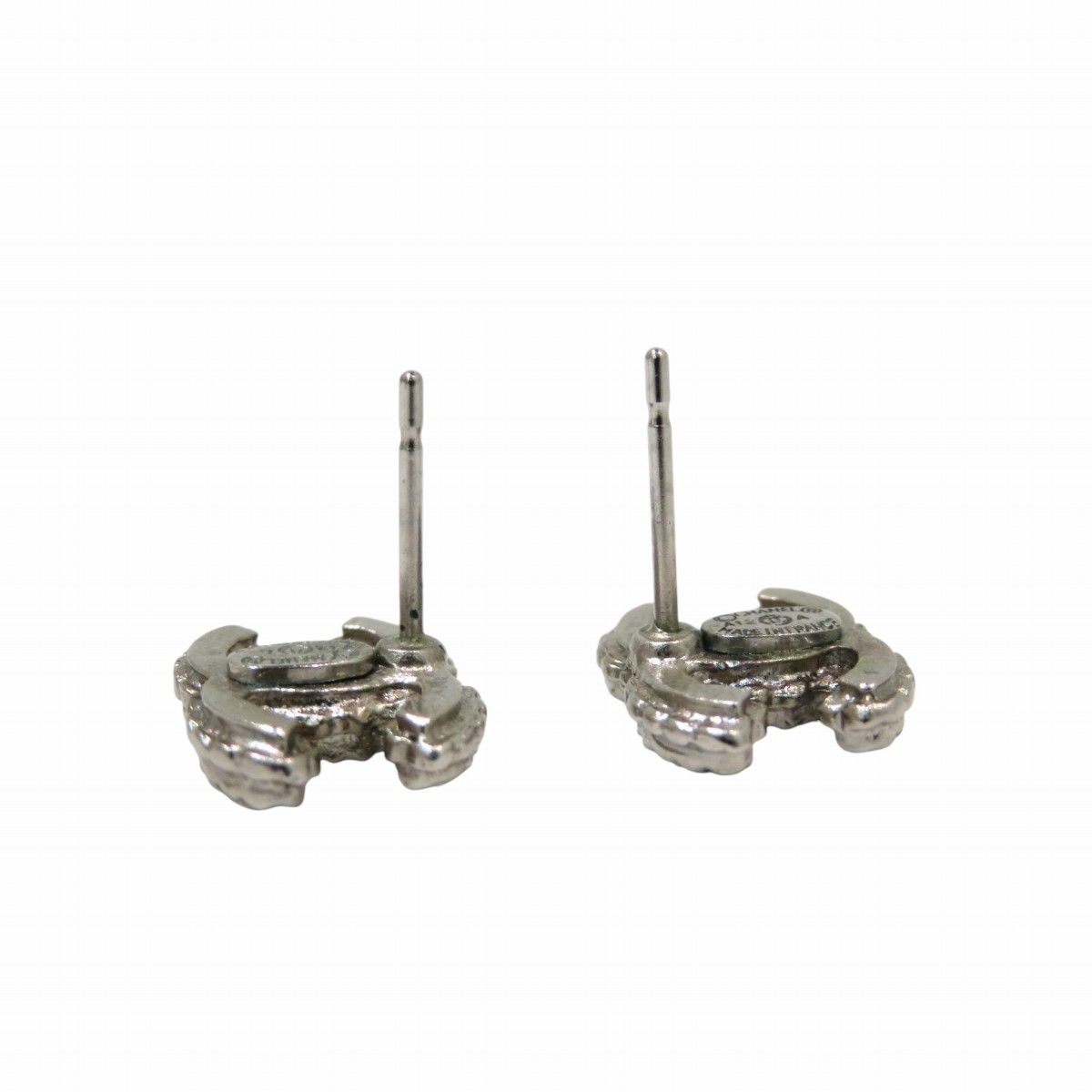 Chanel Earrings Rhinestone Silver — view 5
