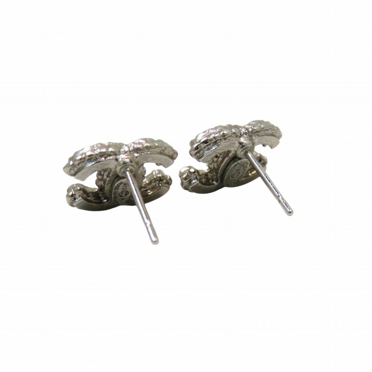 Chanel Earrings Rhinestone Silver — view 8