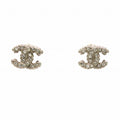 Chanel Earrings Rhinestone Silver