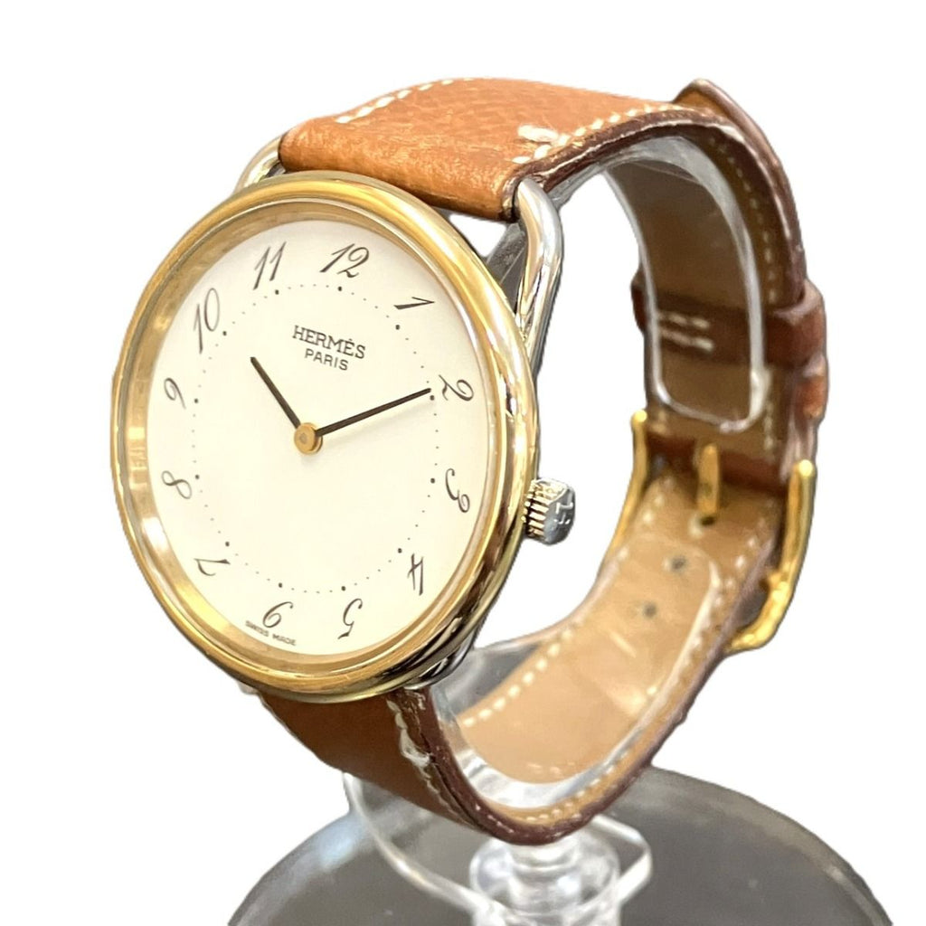Hermes Watch SS Leather Quartz White Dial — view 2