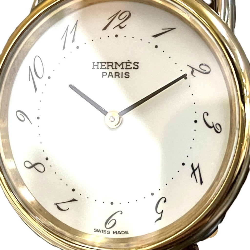 Hermes Watch SS Leather Quartz White Dial — view 4