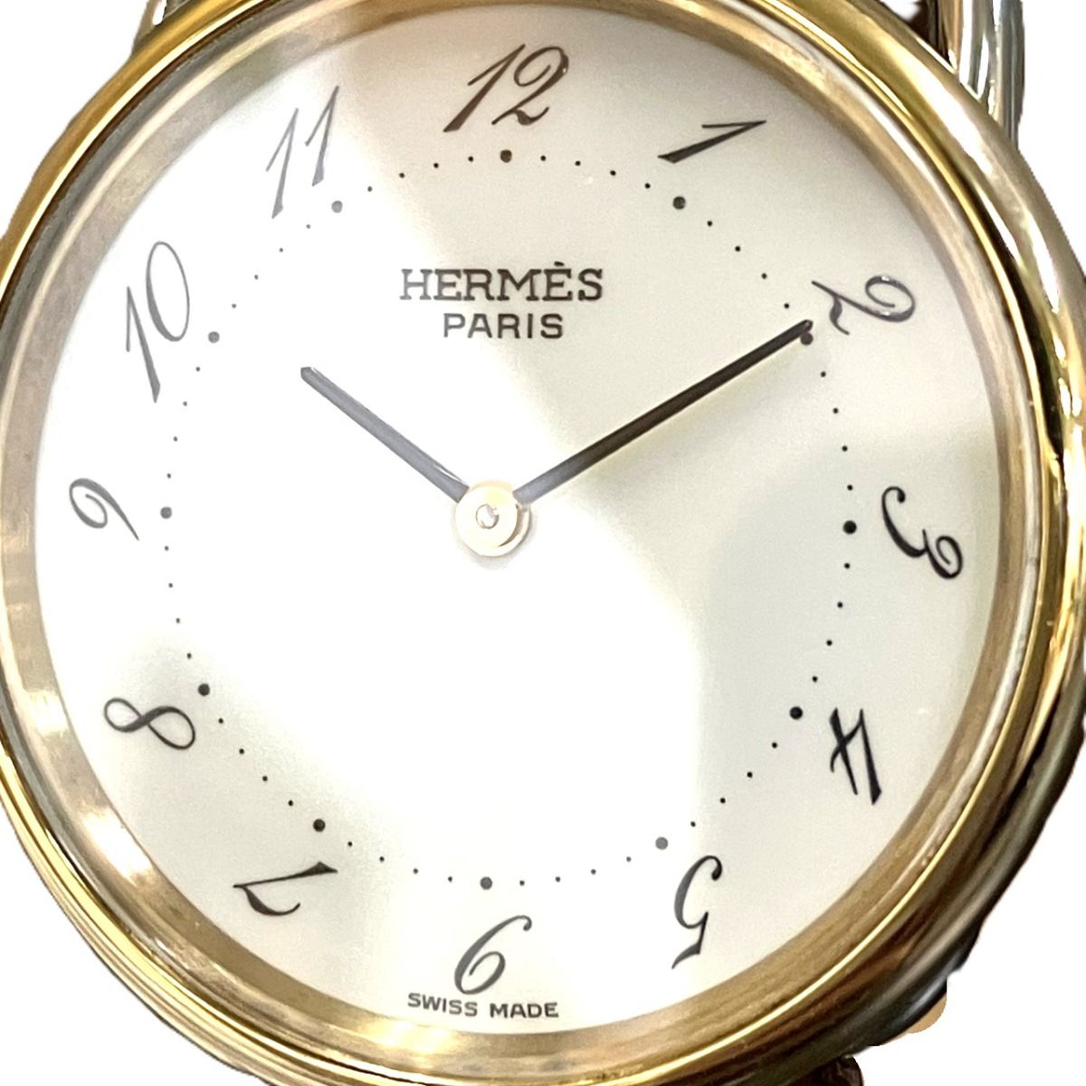 Hermes Watch SS Leather Quartz White Dial — view 4