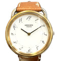 Hermes Watch SS Leather Quartz White Dial