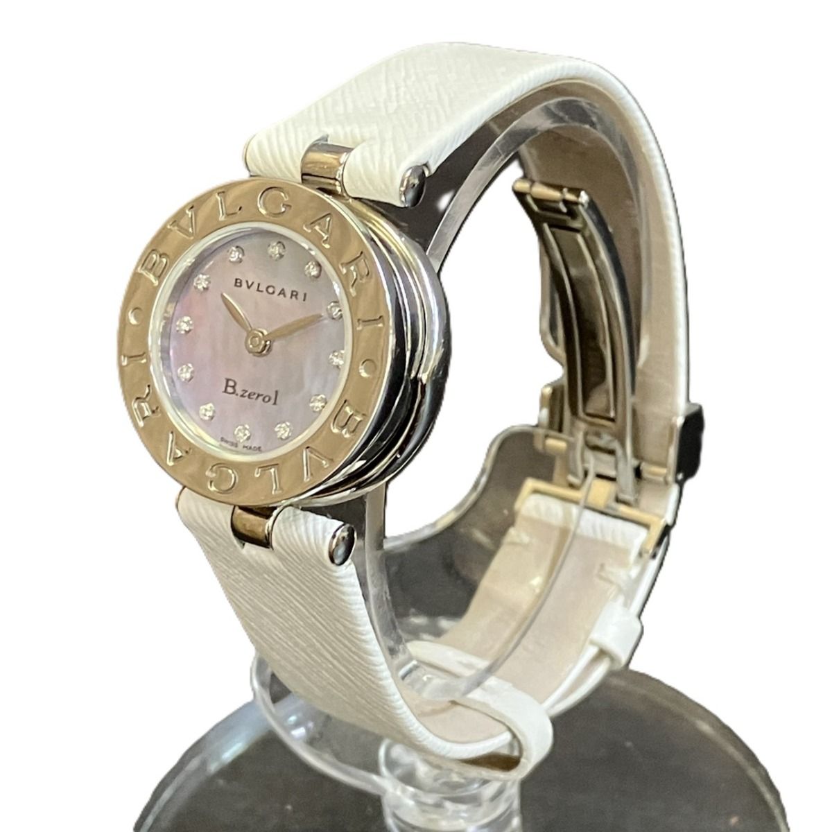 Bvlgari B-zero One Watch SS Leather Diamond Quartz Shell Dial — view 2