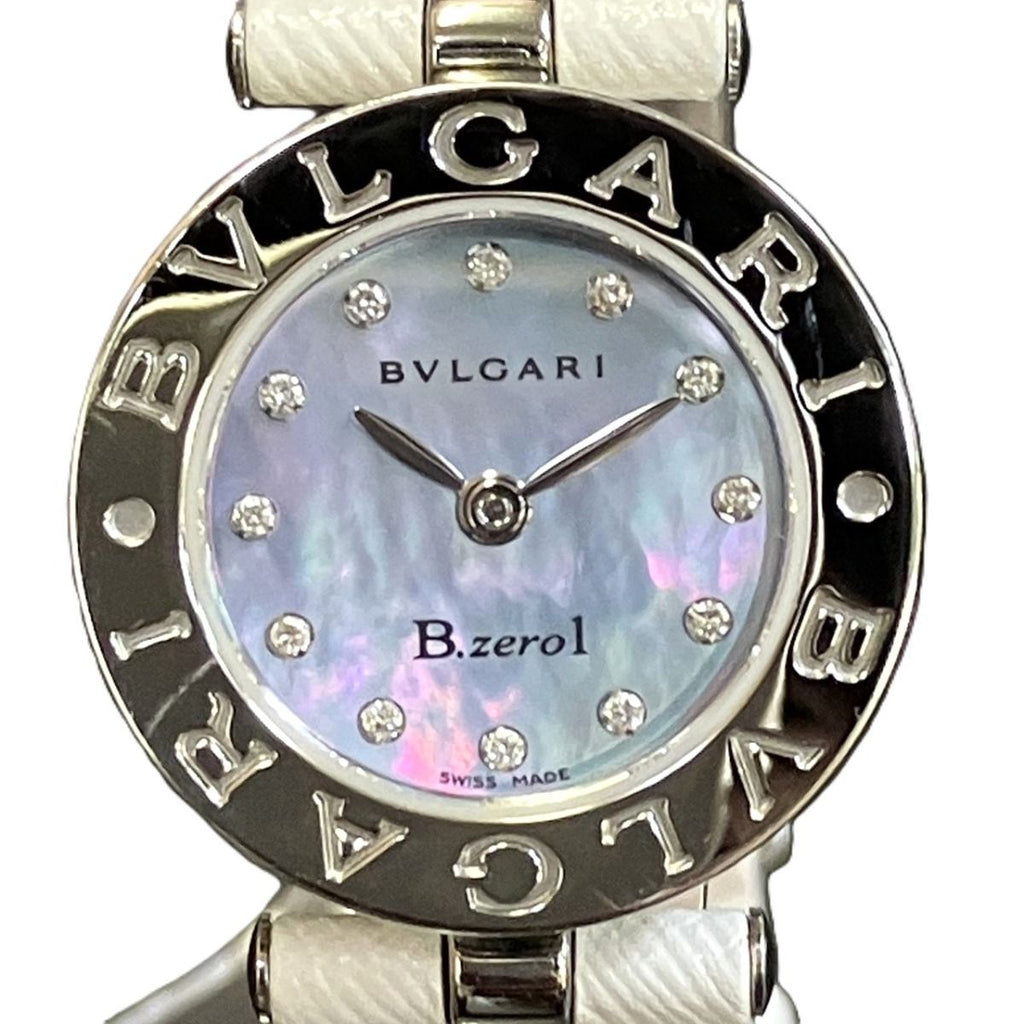 Bvlgari B-zero One Watch SS Leather Diamond Quartz Shell Dial
