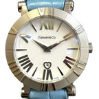 Tiffany & Co Atlas Watch SS Leather Quartz White Dial