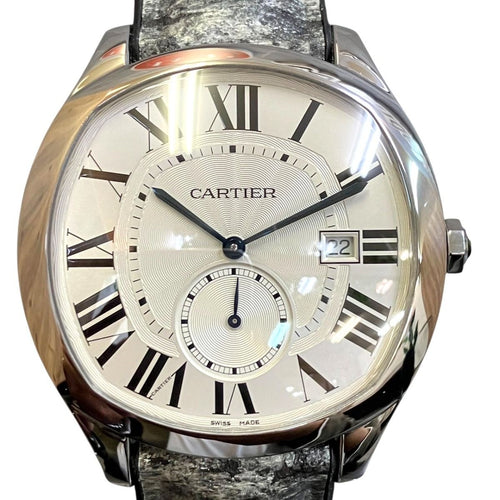 Cartier Drive de Cartier LM Watch SS Rubber Automatic Winding Silver Dial