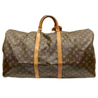 Louis Vuitton Keepall 60 Monogram Boston Bag Leather Canvas — view 2