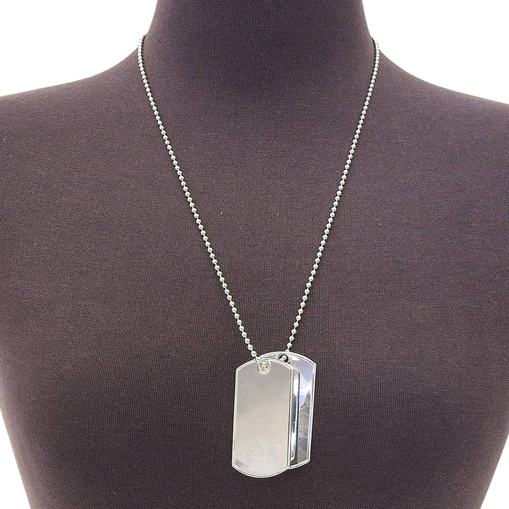 Gucci Dog Tag 925 Sterling Silver Necklace — view 2