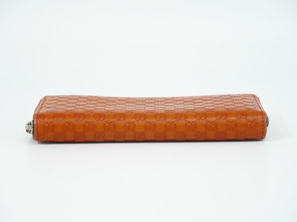 Gucci Micro Guccissima Leather Zip Around Wallet Orange — view 3