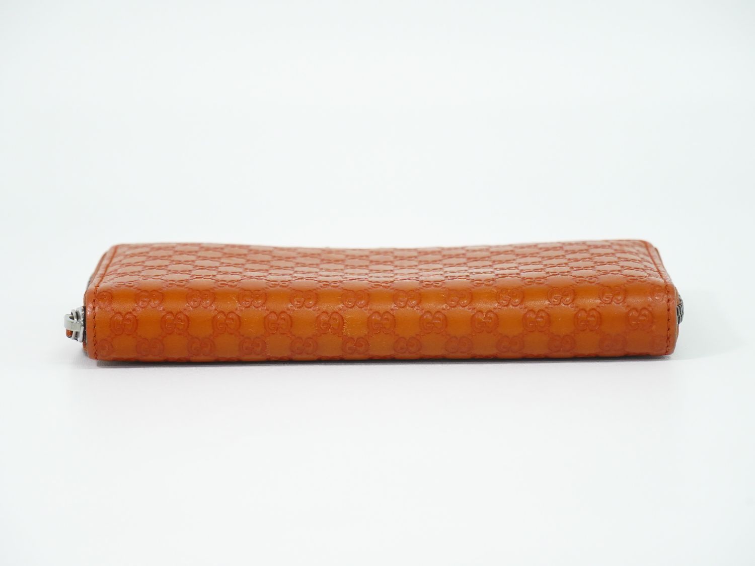 Gucci Micro Guccissima Leather Zip Around Wallet Orange — view 3