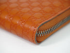 Gucci Micro Guccissima Leather Zip Around Wallet Orange — view 7
