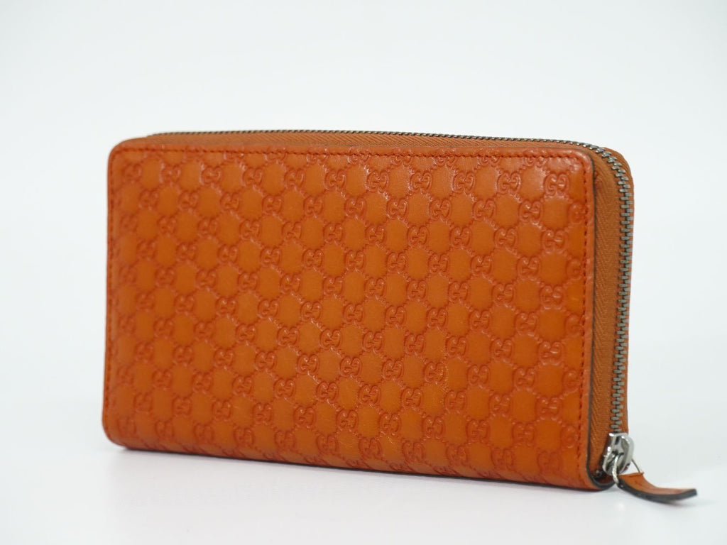 Gucci Micro Guccissima Leather Zip Around Wallet Orange — view 2