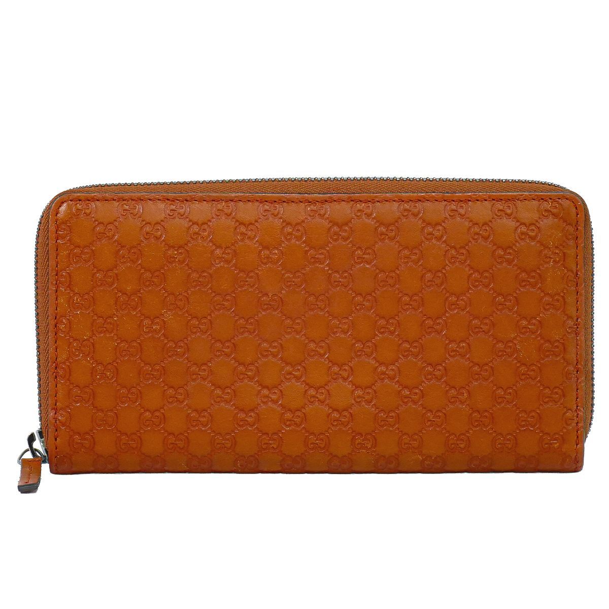Gucci Micro Guccissima Leather Zip Around Wallet Orange