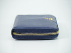 Prada Leather Zip Around Wallet Blue — view 4