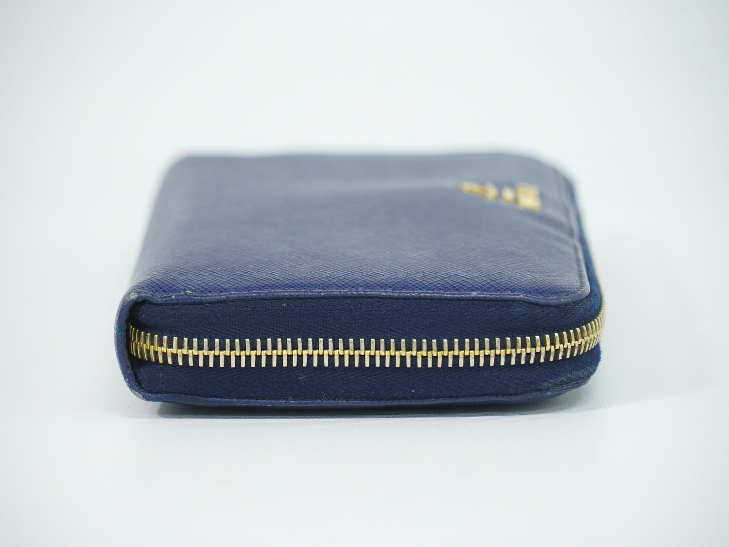 Prada Leather Zip Around Wallet Blue — view 4