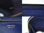 Prada Leather Zip Around Wallet Blue — view 9