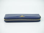 Prada Leather Zip Around Wallet Blue — view 5
