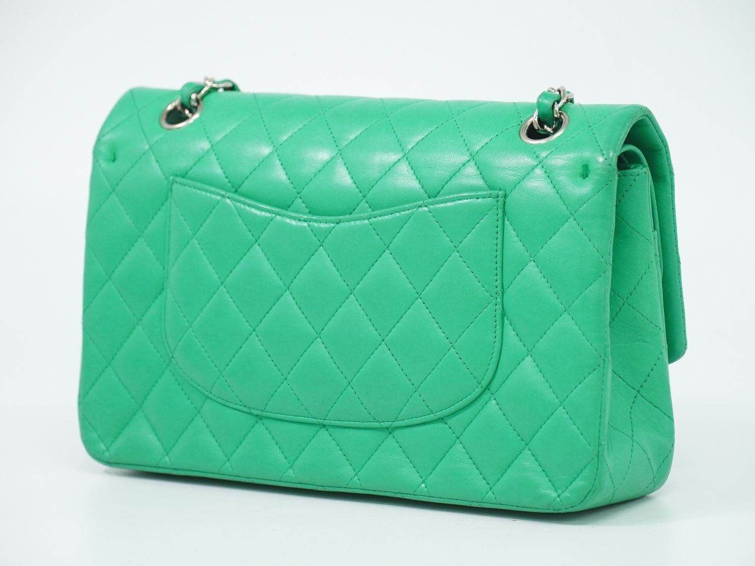 Chanel CC Logo Quilted 25 Double Flap Chain Shoulder Bag Lambskin Leather — view 2