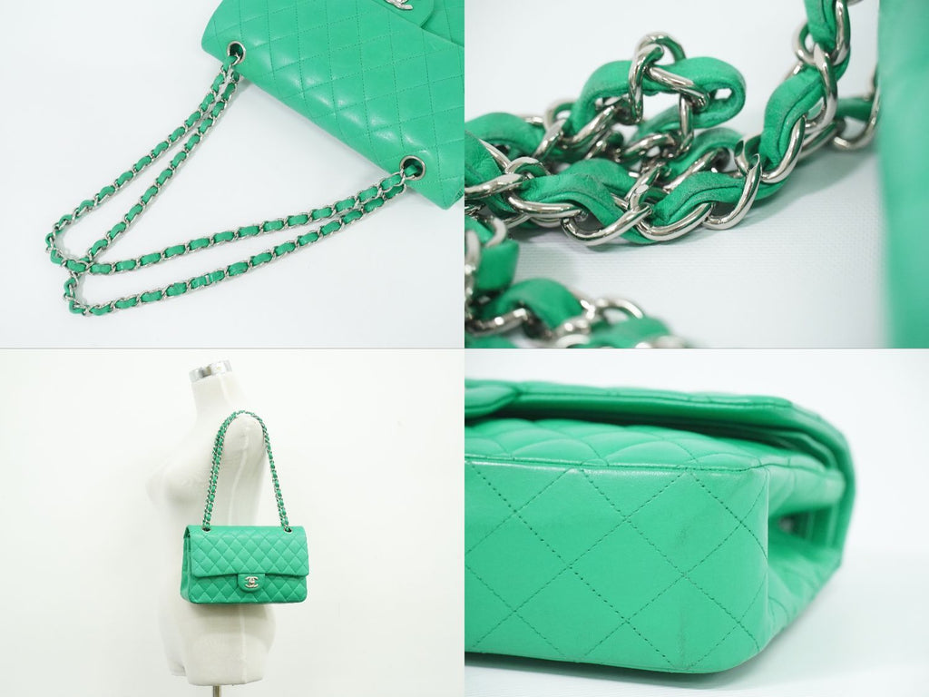 Chanel CC Logo Quilted 25 Double Flap Chain Shoulder Bag Lambskin Leather — view 6