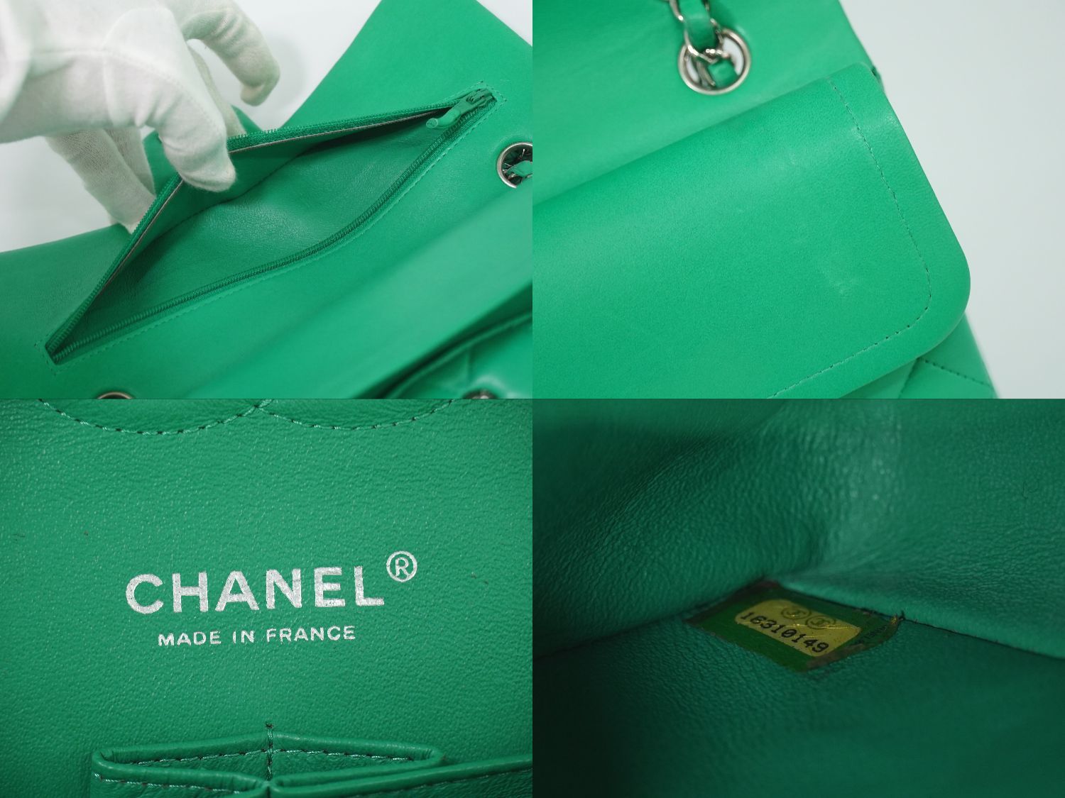 Chanel CC Logo Quilted 25 Double Flap Chain Shoulder Bag Lambskin Leather — view 9