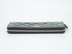 Chanel CC Logo Quilted Round Zip Wallet Patent Leather Black — view 5