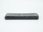 Chanel CC Logo Quilted Round Zip Wallet Patent Leather Black — view 3