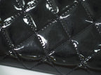 Chanel CC Logo Quilted Round Zip Wallet Patent Leather Black — view 7