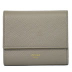 Celine Small Trifold Wallet Compact Leather Gray
