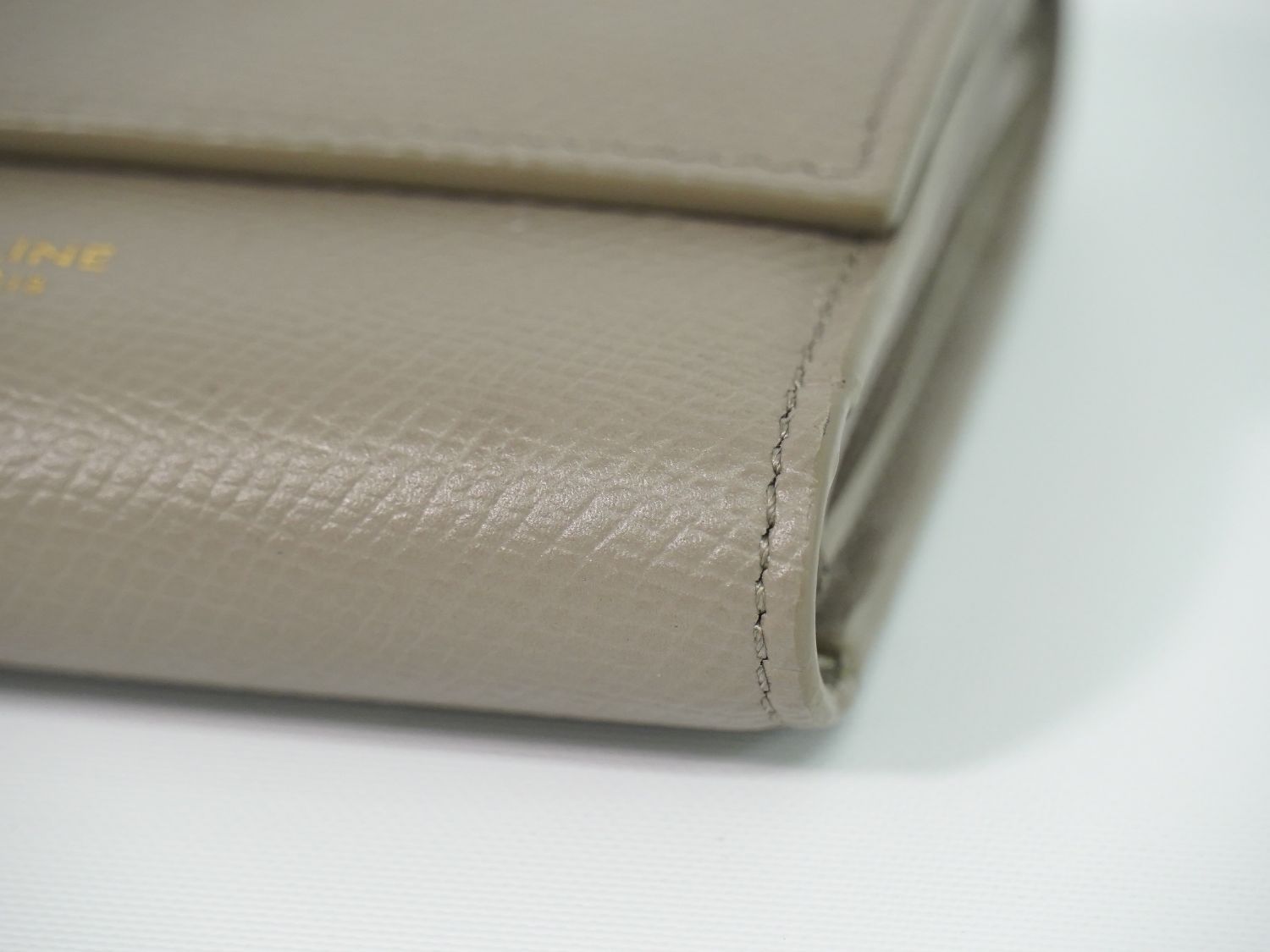 Celine Small Trifold Wallet Compact Leather Gray — view 7