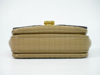 Celine C Quilted Chain Shoulder Bag Leather Beige Black Medium — view 3