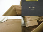 Celine C Quilted Chain Shoulder Bag Leather Beige Black Medium — view 9