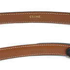 Celine Triomphe Belt 18 Canvas Calfskin Brown Gold Finish — view 4