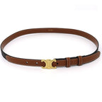 Celine Triomphe Belt 18 Canvas Calfskin Brown Gold Finish — view 2