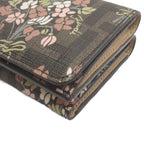 Fendi Zucca Pattern Floral Trifold Wallet Brown — view 4