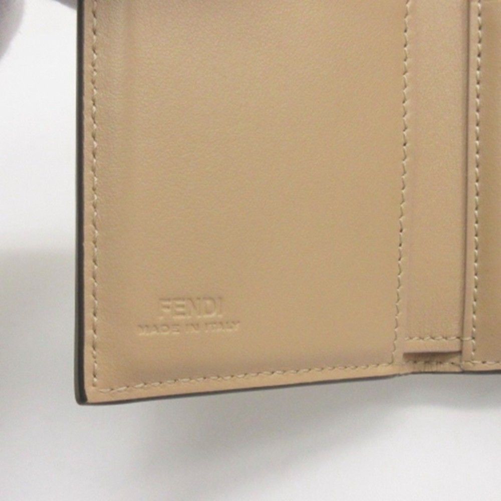 Fendi Zucca Pattern Floral Trifold Wallet Brown — view 9