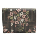 Fendi Zucca Pattern Floral Trifold Wallet Brown — view 3