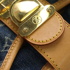 Louis Vuitton Monogram Denim Pleaty Handbag Blue — view 6