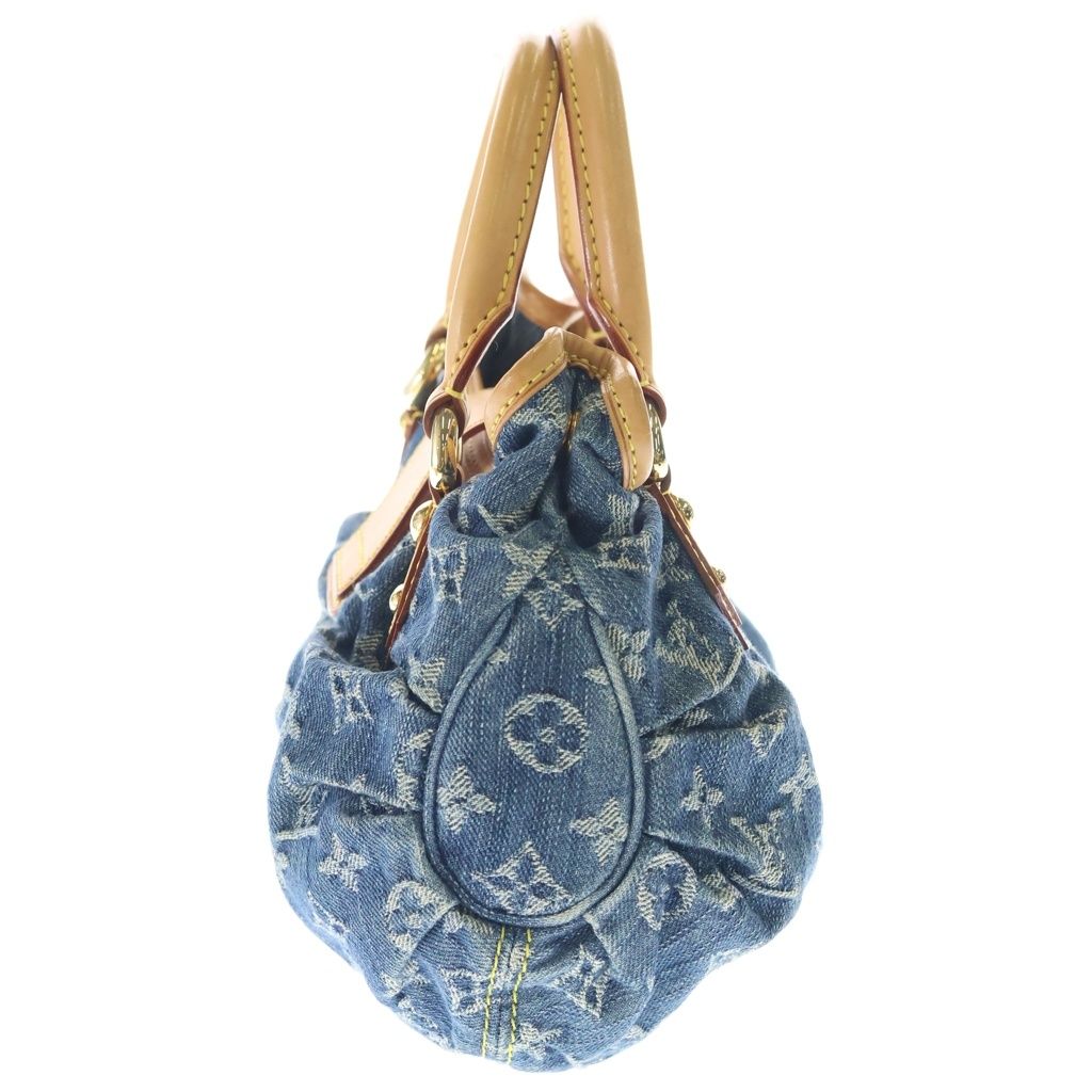 Louis Vuitton Monogram Denim Pleaty Handbag Blue — view 3